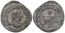 QUIETO. Antoniniano. (Ar. 4,12g/23mm). 260-261 d.C. Samosata. (RIC 6). Anv: Busto radiado y drapeado de Quieto a derecha, alrededor leyenda: IMP C FVL...