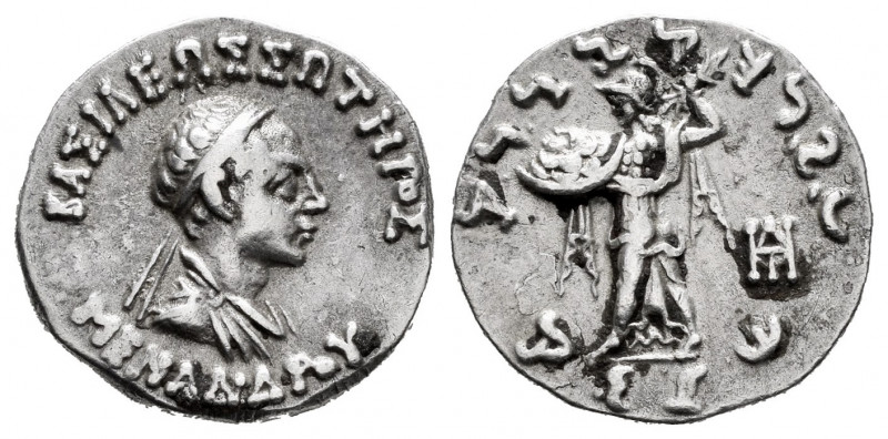 Kings of Bactria. Menander I Soter. Drachm. 165/155-130 BC. (Sng Ans-822-41 var)...