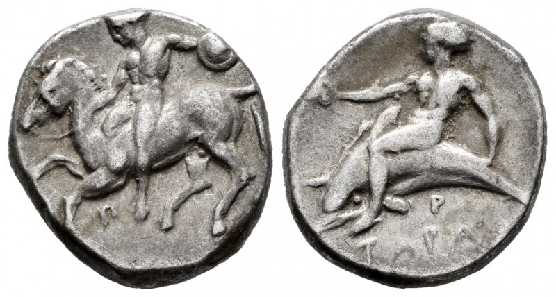 Calabria. Tarentum. Nomos. 344-340 BC. (Vlasto-433). (HN Italy-876). (Sng Ashmol...