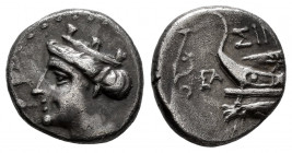 Paphlagonia. Sinope. Tetrobol. 200-120 BC. (Sng Cop-295). (Hgc-4, 410). Anv.: Turreted head of Tyche left. Rev.: ΣΙΝΩ, prow with akrostolion left, aph...