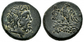 Pontos. Amisos. AE 19. 85-65 BC. (Sng Aulock-56 var). (Sng Cop-134). Anv.: Laureate head of Zeus right. Rev.: Eagle standing over thunderbolt. Ae. 8,5...