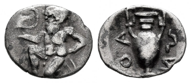 Thrace. Thasos. Trihemiobol. 412-404 BC. (Bmc-53). (Sng Cop-1029). Anv.: Satyr k...