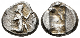 Achaemenid Empire. Time of Darios II. Siglos. 425-405 BC. Sardes. (Traité-II/2.9). (GRPC Lydia). Anv.: Persian King or Hero, dressed in Kidaris and Ka...