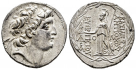 Cappadocian Kingdom. Ariarathes VII Philometor. Tetradrachm. 107/6-104/3 BC. Mint A (Eusebia-Mazaka). In the name and types of Antiochos VII Euergetes...