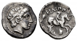 Kingdom of Macedon. Philip II. Tetrobol. 359-336 B.C. Amphipolis. (Sng Ans-822 similar). Anv.: Laureate head of Apollo right. Rev.: Youth riding horse...
