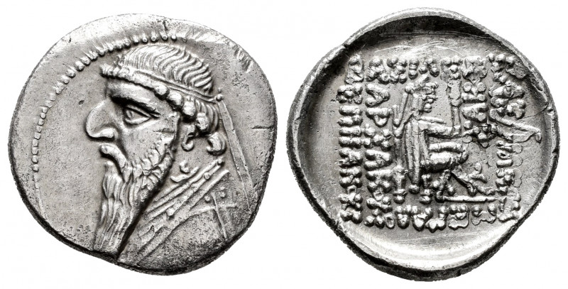 Kingdom of Parthia. Mithradates II. Drachm. 109-96/5 BC. Rhagai. (Sellwood-27,1)...