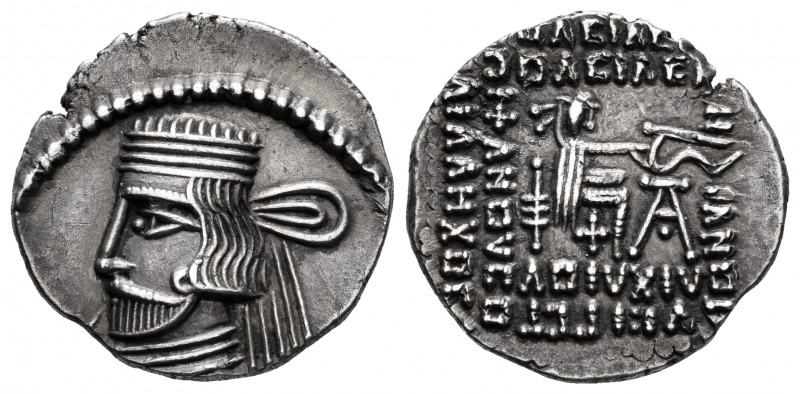 Kingdom of Parthia. Vardanes I. Drachm. 38-46 BC. Mithradatkart. (Sellwood-64.31...