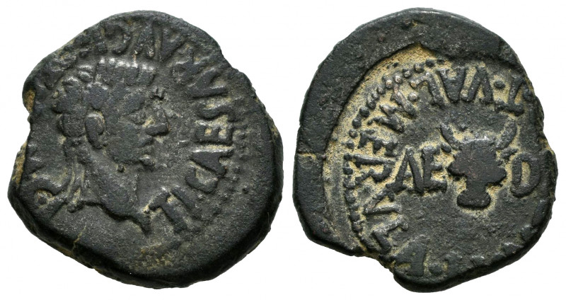 Calagurris. Time of Tiberius. Half unit. 14 - 36 BC. Calahorra (La Rioja). (Abh-...