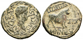 Kelse-Celsa. Augustus period. Unit. 27 BC - 14 AD. Velilla de Ebro (Zaragoza). (Abh-806). Anv.: AVGVST. C. V I. CELSA. Head of Augustus right within l...