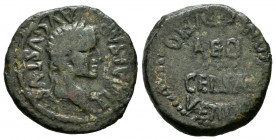 Kelse-Celsa. Time of Tiberius. Half unit. 14-36 AD. Velilla de Ebro (Zaragoza). (Abh-821). Anv.: TI. CAESAR. AVGVSTVS. Laureate head of Tiberius right...