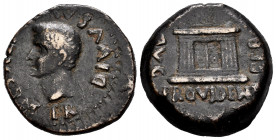 Emerita Augusta. Time of Tiberius. Unit. 14-36 AD. Mérida (Badajoz). (Abh-1052). Anv.: DIVVS. A(VGVST)VS. PATER. Laureate and radiate head of Augustus...