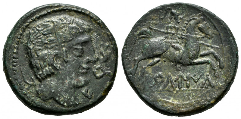 Erkauika- Ercavica. Unit. 120-20 BC. Cañaveruelas (Cuenca). (Abh-1276). Anv.: Ma...