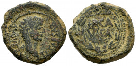 Erkauika- Ercavica. Time of Tiberius. Half unit. 14-36 AD. Cañaveruelas (Cuenca). (Abh-1284). Anv.: TI. CAESAR. AVGVSTVS. Laureate head of Tiberius ri...