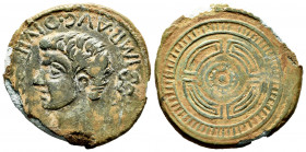 Luco Augusti. Augustus period. Unit. 27BC - 14 AD. Lugo. (Abh-1705). Anv.: IM. AVG. DIVI. F around bare head of Augustus left, caduceus behind, palm b...