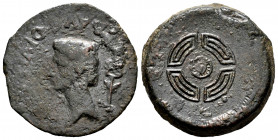 Luco Augusti. Augustus period. Unit. 27BC - 14 AD. Lugo. (Abh-1706). Anv.: IMP. AVG. DIVI. F around bare head of Augustus left (smaller module), caduc...