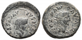 Turiaso. Augustus period. Half unit. 27 BC - 14 AD. Tarazona (Zaragoza). (Abh-2456). Anv.: TI. CAESAR. AVGVSTVS. around laureate head of Tiberius righ...