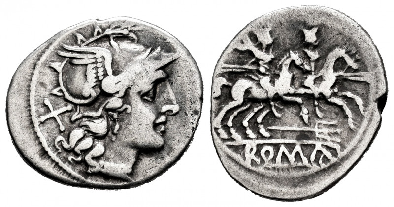 Anonymous. Denarius. 200-190 BC. Rome. (Ffc-63). (Craw-115/1). (Cal-40). Anv.: H...