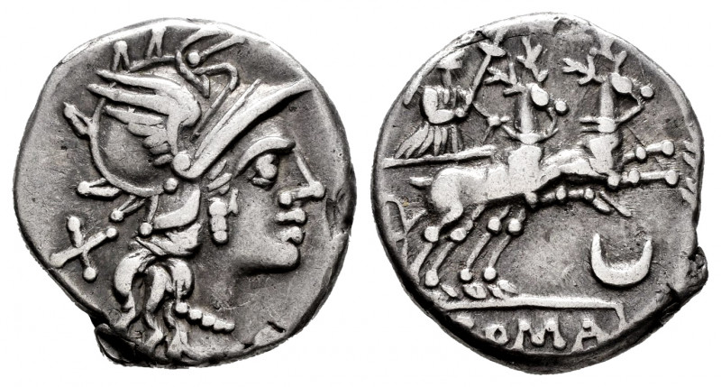Anonymous. Denarius. 143 BC. Rome. (Ffc-82). (Craw-222/1). (Cal-57). Anv.: Head ...