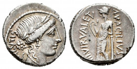 Acilius. Man. Acilius Glabrio. Denarius. 55 BC. Rome. (Ffc-96). (Craw-no cita). (Cal-no cita). Anv.: Laureate head of Salus right, SALVTIS upwards beh...