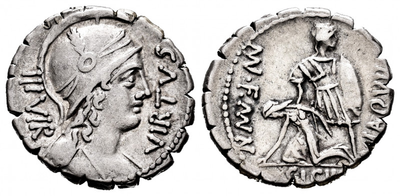 Aqullius. Manius Aquilius Mn.f.Mn.n. Denarius. 71 BC. Uncertain mint. (Ffc-167)....