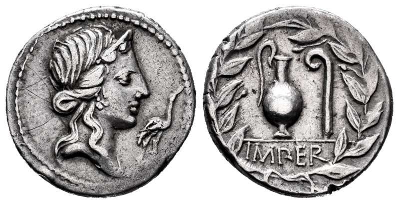 Caecilius. Q. Caecilius Metellus Pius. Denarius. 81 BC. Hispania. (Ffc-215). (Cr...