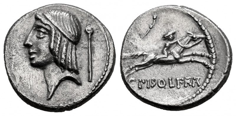 Calpurnius. C. Calpurnius Piso Frugi. Denarius. 64 BC. Rome. (Ffc-509). (Cal-357...
