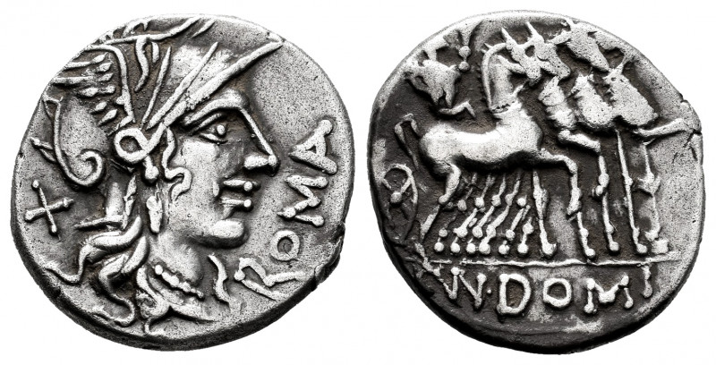 Domitius. Cnaeus Domitius Ahenobarbus. Denarius. 116-115 BC.. Norte de Italia. (...