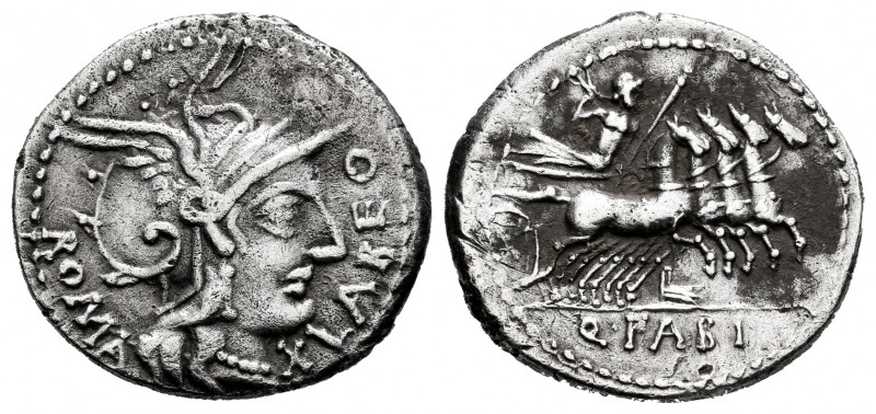 Fabius. Quintus Fabius Labeo. Denarius. 124 BC. Norte de Italia. (Ffc-697). (Cra...