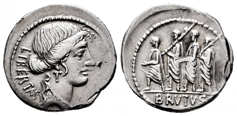 Junius. Q. Caepio Brutus. Denarius. 54 BC. Rome. (Ffc-794). (Craw-433/1). (Cal-8...