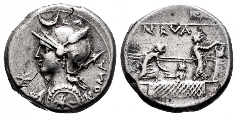 Licinius. P. Licinius Nerva. Denarius. 113-112 BC. Uncertain mint. (Ffc-802). (C...