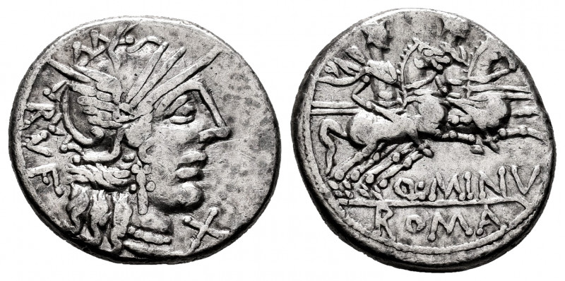 Minucius. Q. Minucius Rufus. Denarius. 122 BC. Auxiliary mint of Rome. (Ffc-920)...