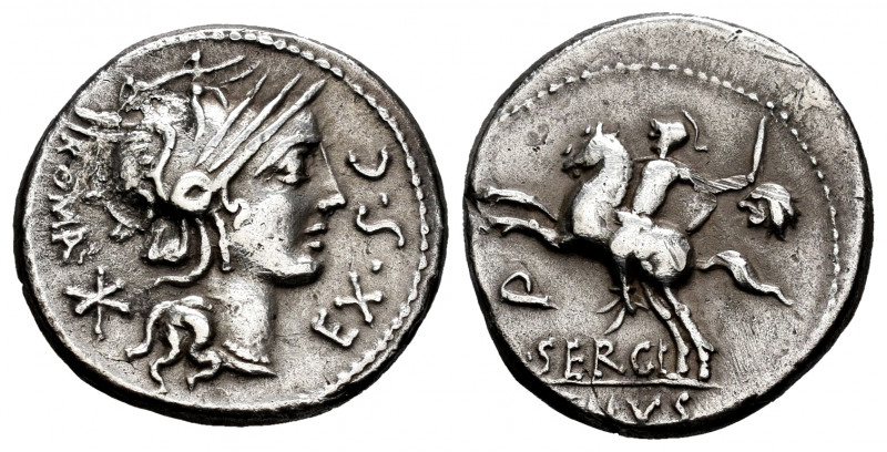 Sergius. M. Sergius Silus. Denarius. 116-115 BC. Norte de Italia. (Ffc-1111). (C...