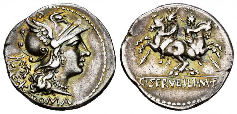 Servilius. C. Serveilius M.f. Augur. Denarius. 136 BC. Central Italy. (Ffc-1116)...