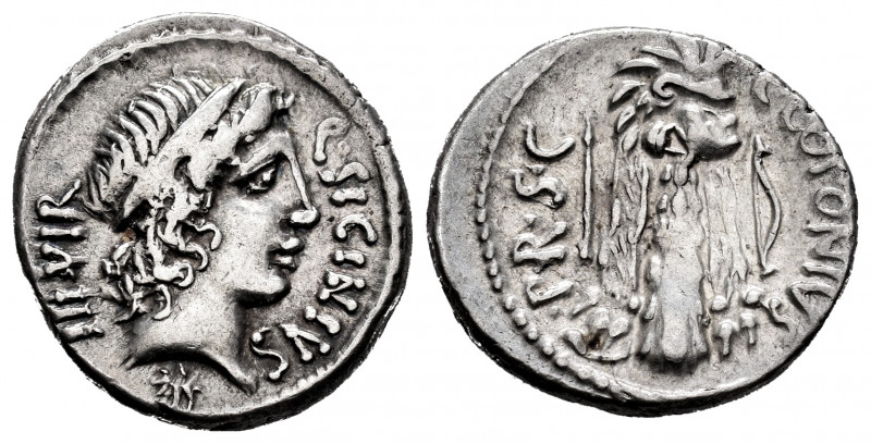 Sicinius. Q. Sicinius y C. Coponius. Denarius. 49 BC. Rome. (Ffc-1126). (Craw-44...