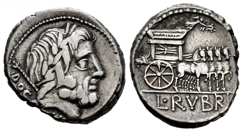 Rubrius. Denarius. 87 a.C. Rome. (Ffc-1191). (Craw-348/1). (Cal-1232). Anv.: Lau...