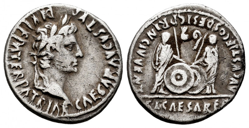 Augustus. Denarius. 7-6 BC. Lugdunum. (Ffc-22). (Ric-207). (Cal-852). Anv.: CAES...