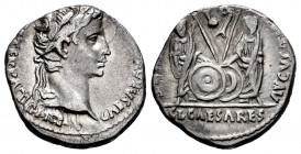 Augustus. Denarius. 7-6 BC. Rome. (Ric-207). (Bmcre-433). (Rsc-43c). Anv.: CAESAR AV(GVSTVS DIVI F PA)TER PATRIAE. Laureate head on the right. Rev.: A...