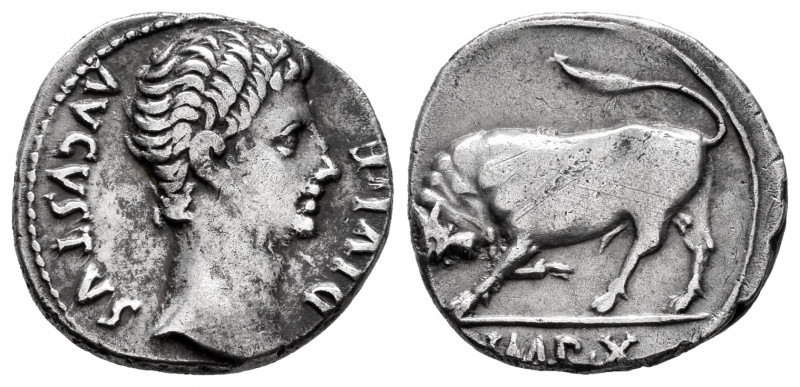 Augustus. Denarius. 11-10 BC. Lugdunum. (Ffc-123). (Ric-178a). (Cal-842). Anv.: ...