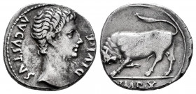 Augustus. Denarius. 11-10 BC. Lugdunum. (Ffc-123). (Ric-178a). (Cal-842). Anv.: AVGVSTVS DIVI. F laureate head of Augustus right. Rev.: IMP. XII in ex...