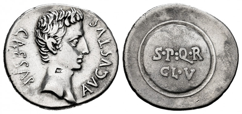 Augustus. Denarius. 19-18 BC. Caesar Augusta (Zaragoza). (Ffc-216). (Ric-42b). (...