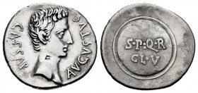 Augustus. Denarius. 19-18 BC. Caesar Augusta (Zaragoza). (Ffc-216). (Ric-42b). (Cal-722). Anv.: CAESAR AVGVSTVS bare head of Augustus left. Rev.: S.P....