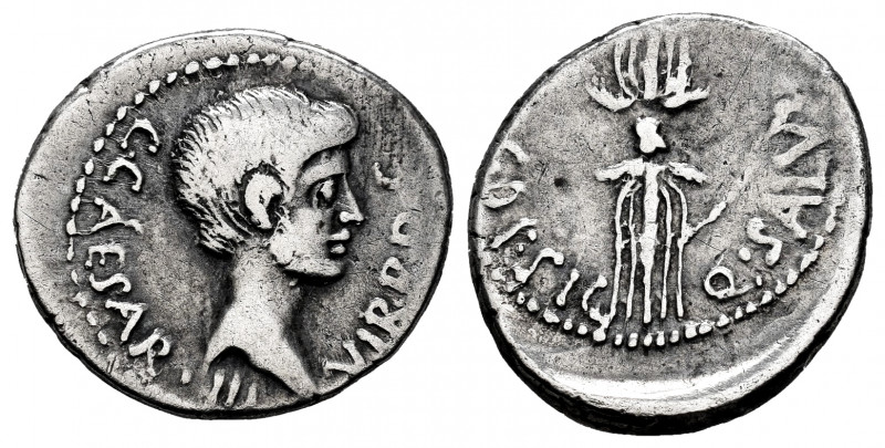 Augustus. Q. Salvidienus Salvius Rufus. Denarius. 40 BC. Military mint moving . ...