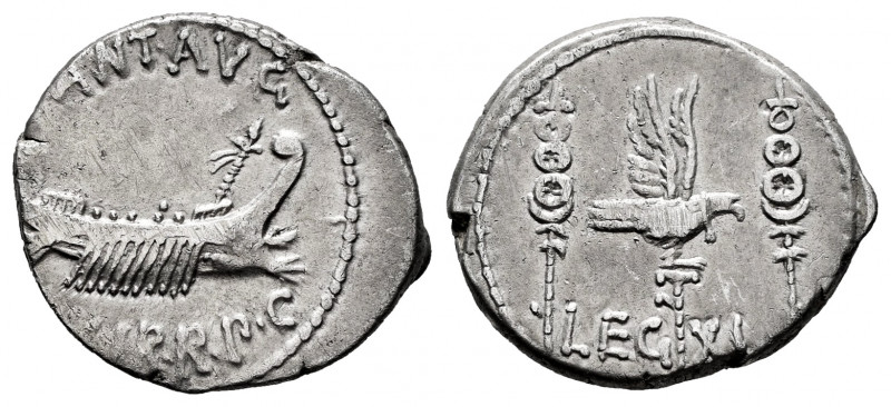 Mark Antony. Denarius. 32-31 BC. Mint moving. (Ffc-44). (Craw-544/25). (Cal-191)...