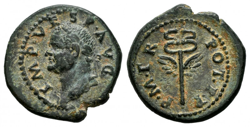 Vespasian. Cuadrante. 74 AD. Rome. (Ric-1569). (C-349 var). (RPC-1989). Anv.: IM...