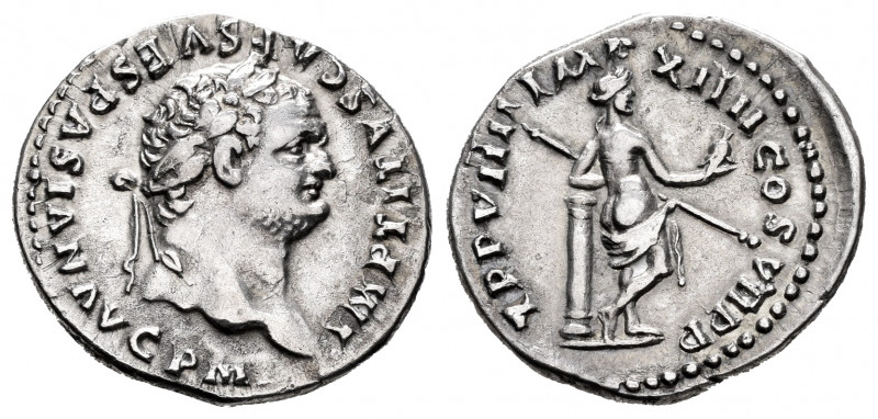 Titus. Denarius. 79 AD. Rome. (Ric-34). (C-268). (Bmc-9). Anv.: IMP TITVS CAES V...