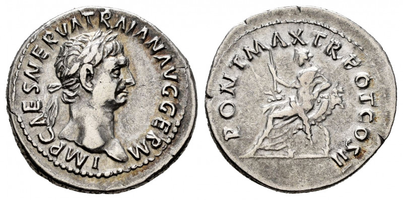 Nerva. Denarius. 98-117 AD. Rome. (Ric-11). Rev.: PONT MAX TR POT COS II. Abunda...