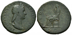 Sabina. Sestertius. 117-138 AD. Rome. (Ric-1032). Anv.: SABINA AVGVSTA HADRIANI AVG P P, diademed and draped bust right. Rev.: (PVDICITIA), Pudicitia,...