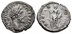 Antoninus Pius. Denarius. 138-161 AD. Rome. (Ric-260). Anv.: ANTONINVS AVG PIVS P P IMP II. Laureate head right.. Rev.: TR POT XX COS IIII. Annona sta...