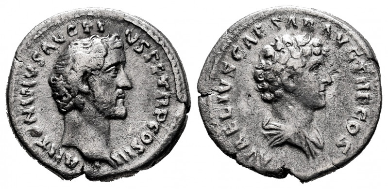 Antoninus Pius and Marcus Aurelius. Denarius. 140 AD. Rome. (Ric-III 417a). (Bmc...