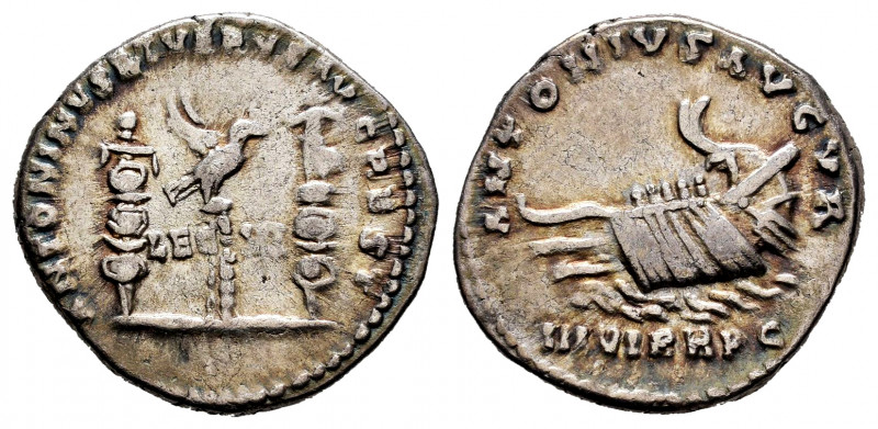 Marcus Aurelius and Lucius Verus. Marc Antony restitution issue. Denarius. 168 A...